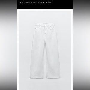 Zara Mid Rise Culotte Jeans